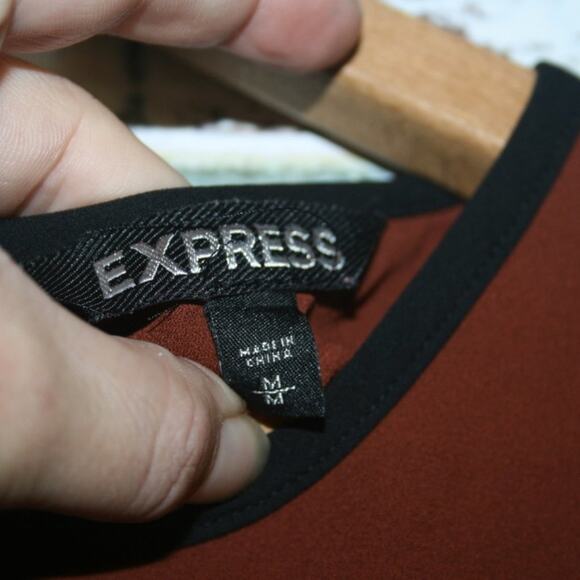 Express Embroidered Crochet Neckline Flowing Top - Picture 5 of 8